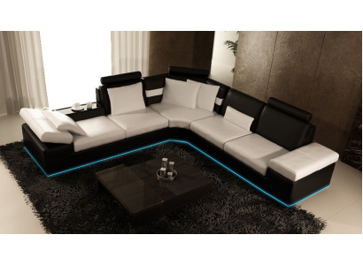 Leather sofa Sofa Couch Living landscape Corner sofa Suite Design Modern Sofa K5014B