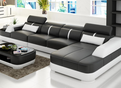 Leather Sofa Upholstery Seat Corner Sofa Suite Living landscape Living room