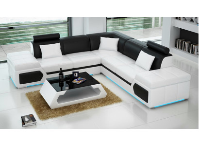 Leather sofa L-shape Couch Living landscape decor Corner sofa Modern Suite Design