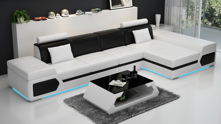 Leather sofa Modern Sofa Couch Living landscape Corner sofa Suite Decor Design