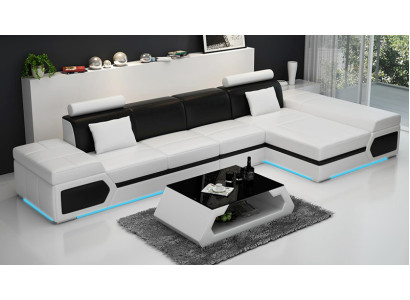 Leather sofa Modern Sofa Couch Living landscape Corner sofa Suite Decor Design