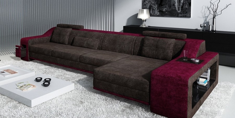 Design Corner sofa Sofa Couch Upholstery Seat Corner Suite Sofas Leather Textile Themar WG