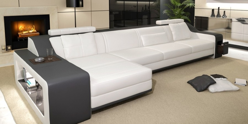 Design Corner sofa Sofa Couch Upholstery Seat Sofas Corner Suite Textile Leather