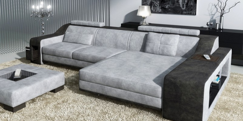 Design Corner sofa Sofa Couch Upholstery Seat Sofas Corner Suite Textile Leather