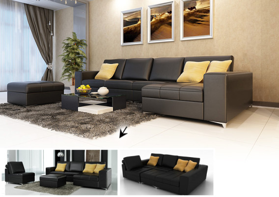 Leather sofa sofa couch living landscape modern corner sofa corner suite design