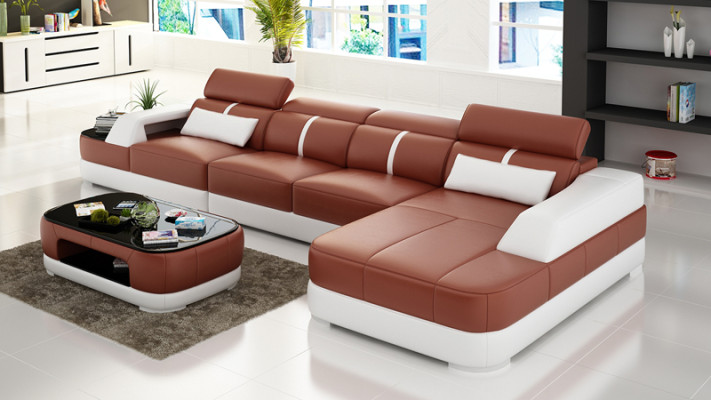 Leather Sofa Upholstery Seat Corner Sofa Suite Living landscape Living room