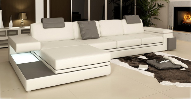 Corner sofa Suite Sofa Upholstery Couch Living landscape Seat Corner Textile Leather