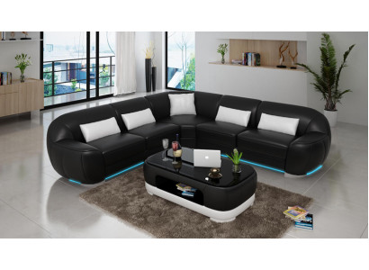 Leather sofa Couch Sofa Living landscape Corner sofa Corner Suite Modern Design