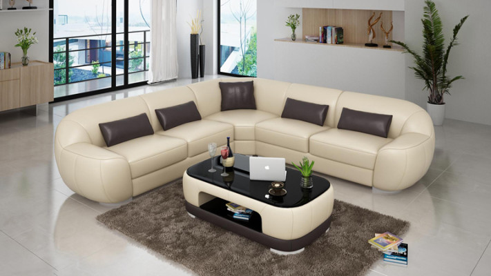 Leather sofa Couch Sofa Living landscape Corner sofa Corner Suite Modern Design