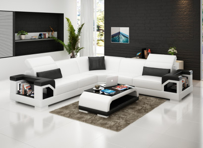 Leather sofa sofa couch living landscape modern corner corner sofa suite design