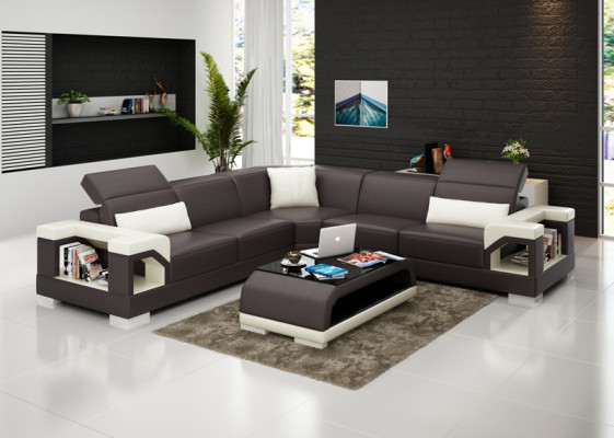 Leather sofa sofa couch living landscape modern corner corner sofa suite design