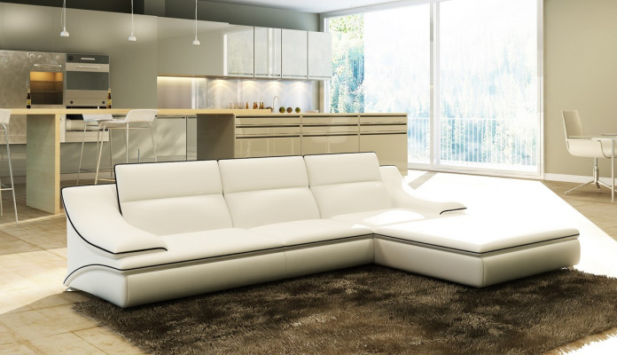 Leather sofa Couch Living landscape Corner sofa Corner Suite Design Modern Sofa A1160C