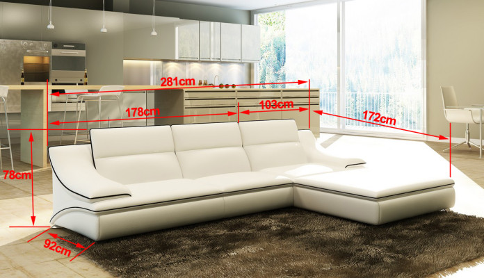 Leather sofa Couch Living landscape Corner sofa Corner Suite Design Modern Sofa A1160C