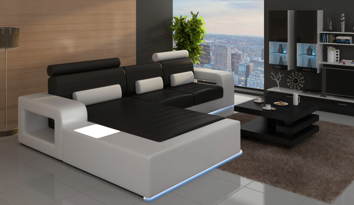 Leather *MOD H2209 BETA* Corner sofa Suite LEDERCOUCH new SOFA Suite Corner sofa