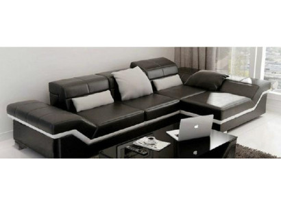 Corner sofa Sofa Couch Upholstery Living landscape Leather Corner Sofas Suite L-shape NYIII
