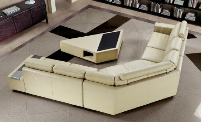 Leather sofa Corner sofa Sofa Couch Design Seat Upholstery Suite Living landscape 2348