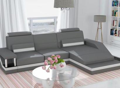 Corner sofa Sofa Couch Upholstery Living landscape Leather Corner Sofas Suite L-shape HHVI