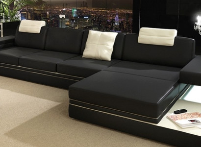 Design leather sofa sofa couch upholstery living landscape corner decor suite corner