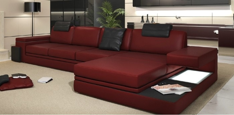 Design leather sofa sofa couch upholstery living landscape suite corner textile