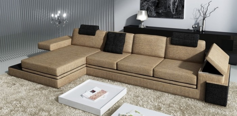 Design leather sofa sofa couch upholstery suite living landscape corner textile
