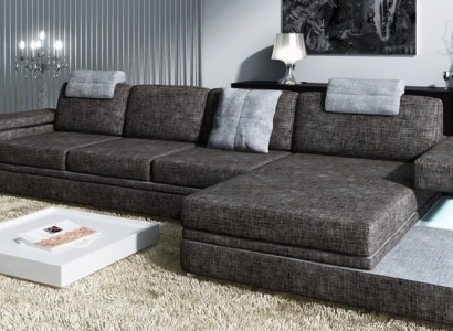 Design Leather Sofa Sofa Couch Suite Upholstery Living landscape Corner Textile