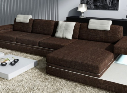 Design leather sofa sofa couch upholstery decor living landscape corner suite corner