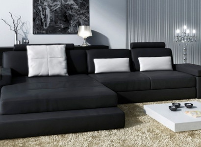 Leather Sofa Sofa Couch Upholstery Corner Suite L-shape Seating Area Bellini Textile Fabric