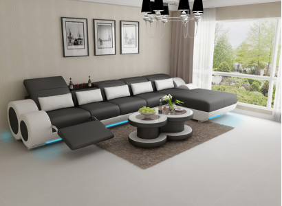 Leather sofa Couch Sofa Living landscape Modern Corner Corner sofa Design Suite