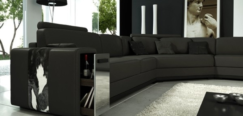 Leather sofa Corner sofa Sofa Couch Upholstery Designer Corner suite Living landscape LimaS