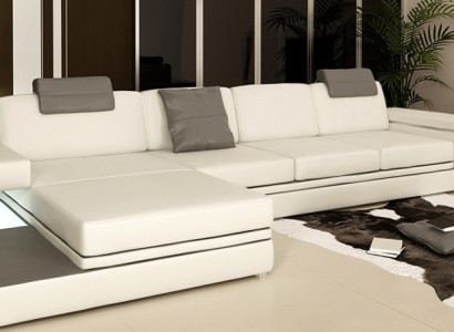 Design leather sofa sofa couch upholstery living landscape corner suite corner