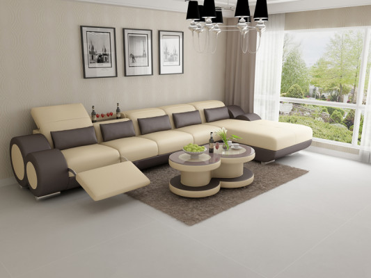 Leather sofa Couch Sofa Living landscape Modern Corner Corner sofa Design Suite