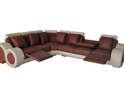 Design Leather Upholstery XXL Seat Room Sofa Couch Designer Corner Suite