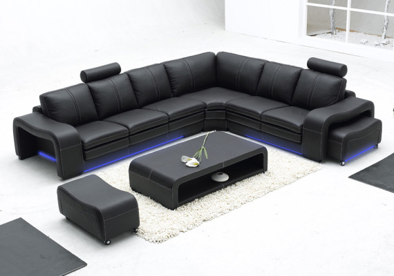 Leather sofa sofa couch living landscape corner sofa corner suite design modern new A1109