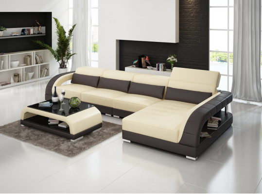 Leather sofa Couch Sofa Living landscape Corner Modern Corner sofa Design Suite