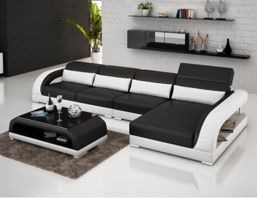 Leather sofa Couch Sofa Living landscape Corner Modern Corner sofa Design Suite