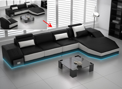 Modern leather sofa couch living landscape corner sofa corner suite design decor
