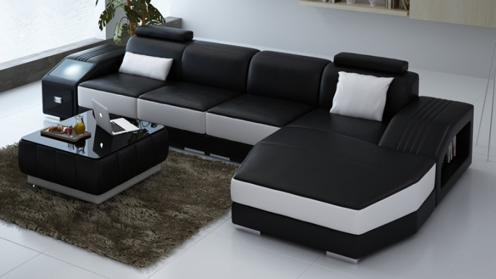 Modern leather sofa couch living landscape corner sofa corner suite design decor