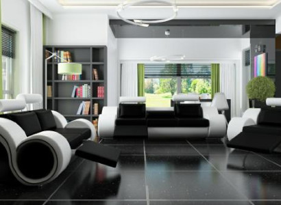 Sofa Upholstery 3+2 Seat Designer Sofa Leather Sofa Choice of color Couch Suite Black