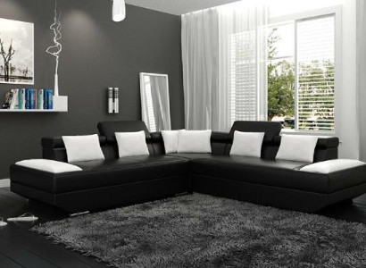 Living landscape Upholstery Corner Corner Sofa Couch Suite Landscape Leather new - 2719B