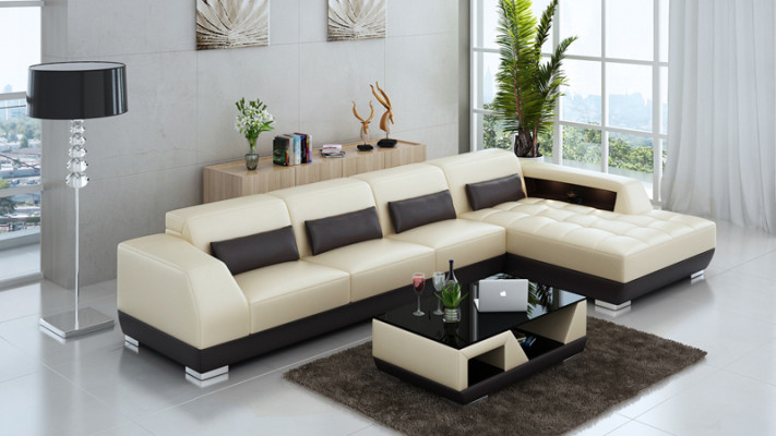 Leather sofa Couch Living landscape Corner sofa Corner Suite Design Modern Sofa G8024C