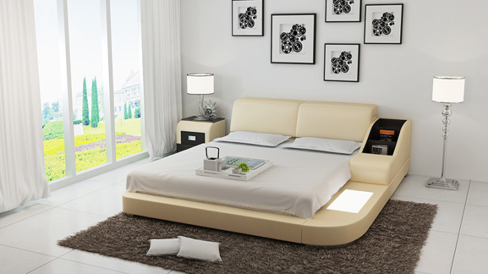 Upholstery Design Luxury Bed Beds Leather Bedroom 140/160/180 LB8815