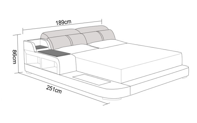 Design Leather Bed Luxury Upholstery Beds Double Modern Marriage 140/160/180 cm