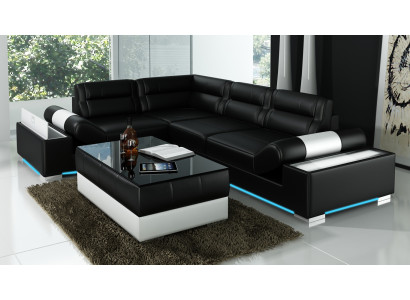 Leather sofa decor sofa couch living landscape corner sofa suite design modern