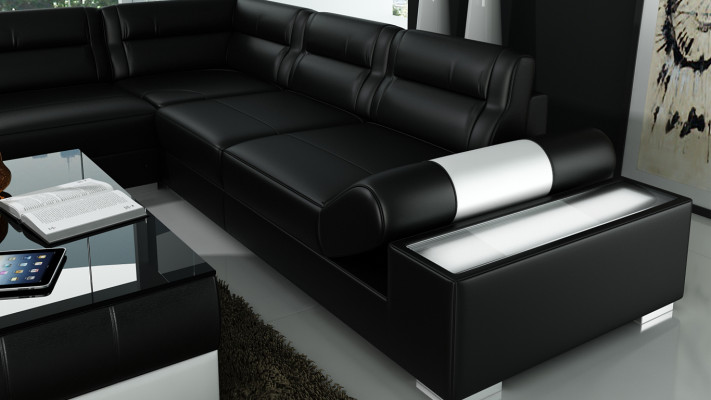 Leather sofa decor sofa couch living landscape corner sofa suite design modern