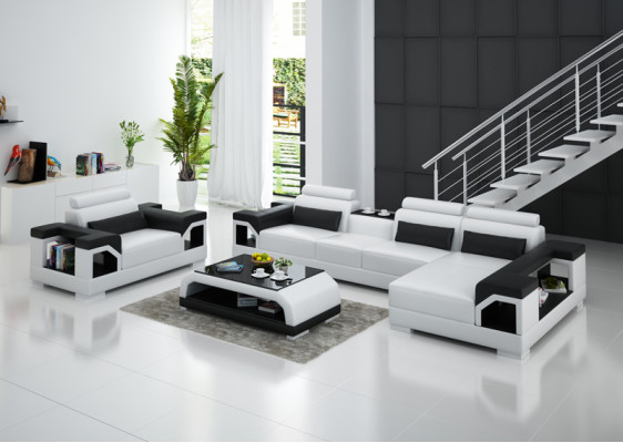Leather sofa Living landscape Corner sofa Armchair Couch Suite Design Modern Sofa G8010E