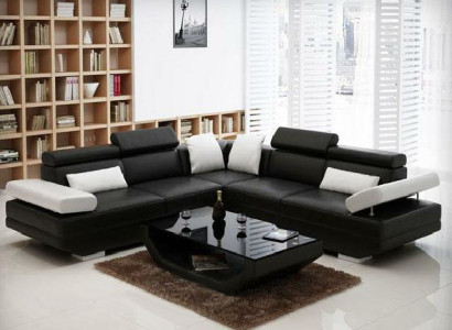 Living landscape Upholstery Corner Corner Sofa Couch Suite Landscape Leather - AlfredB