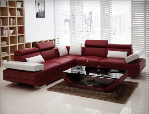 Living landscape Upholstery Corner Corner Sofa Couch Suite Landscape Leather - AlfredB