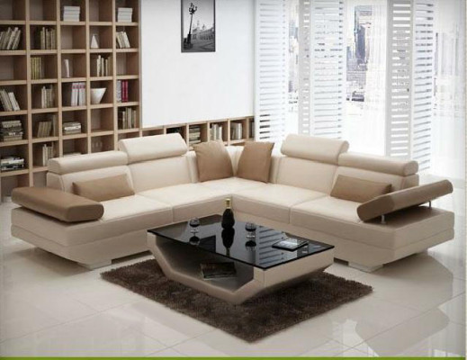 Living landscape Upholstery Corner Corner Sofa Couch Suite Landscape Leather - AlfredB
