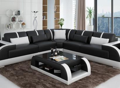 Living landscape Corner sofa Designer Sofa Corner sofa Upholstery Seat Corner new Rodos SW