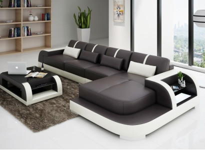 Corner sofa Sofa Couch Upholstery Living landscape Upholstered corner Designer sofa Leather sofa LubyB